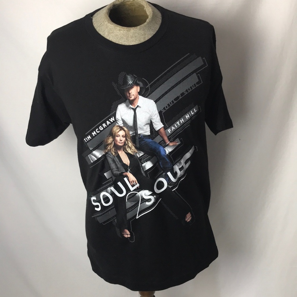 Soul2SoulTim Mcgraw / Faith Hill black graphic t-shirt Sz L